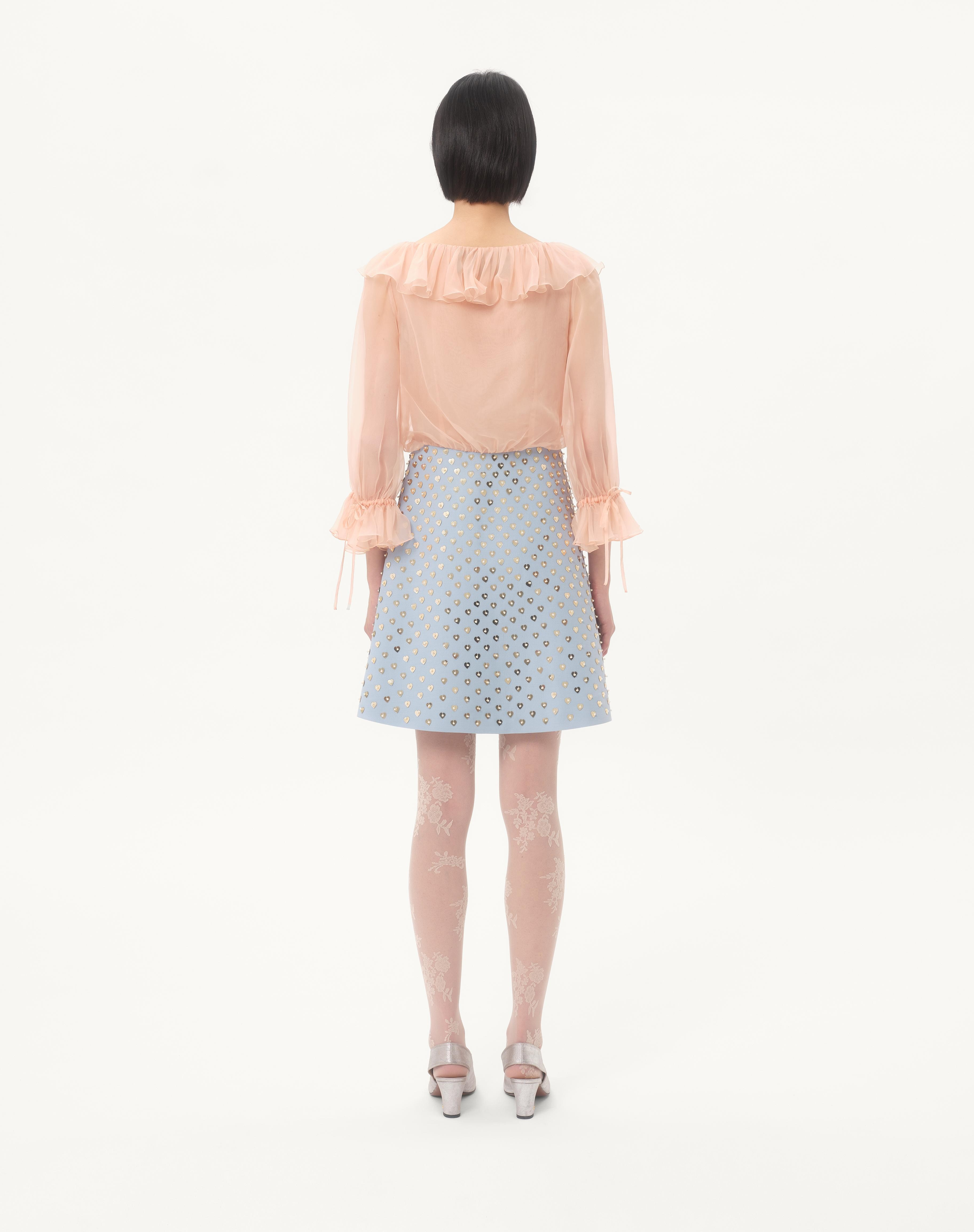 EMBROIDERED CREPE COUTURE SHORT DRESS - 7