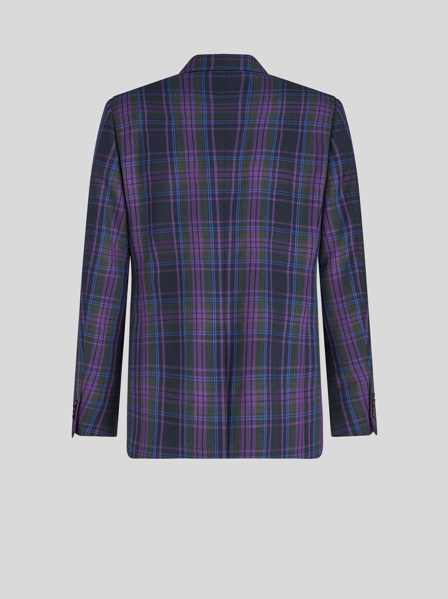 DOUBLE-BREASTED MAXI CHECK JACKET - 5