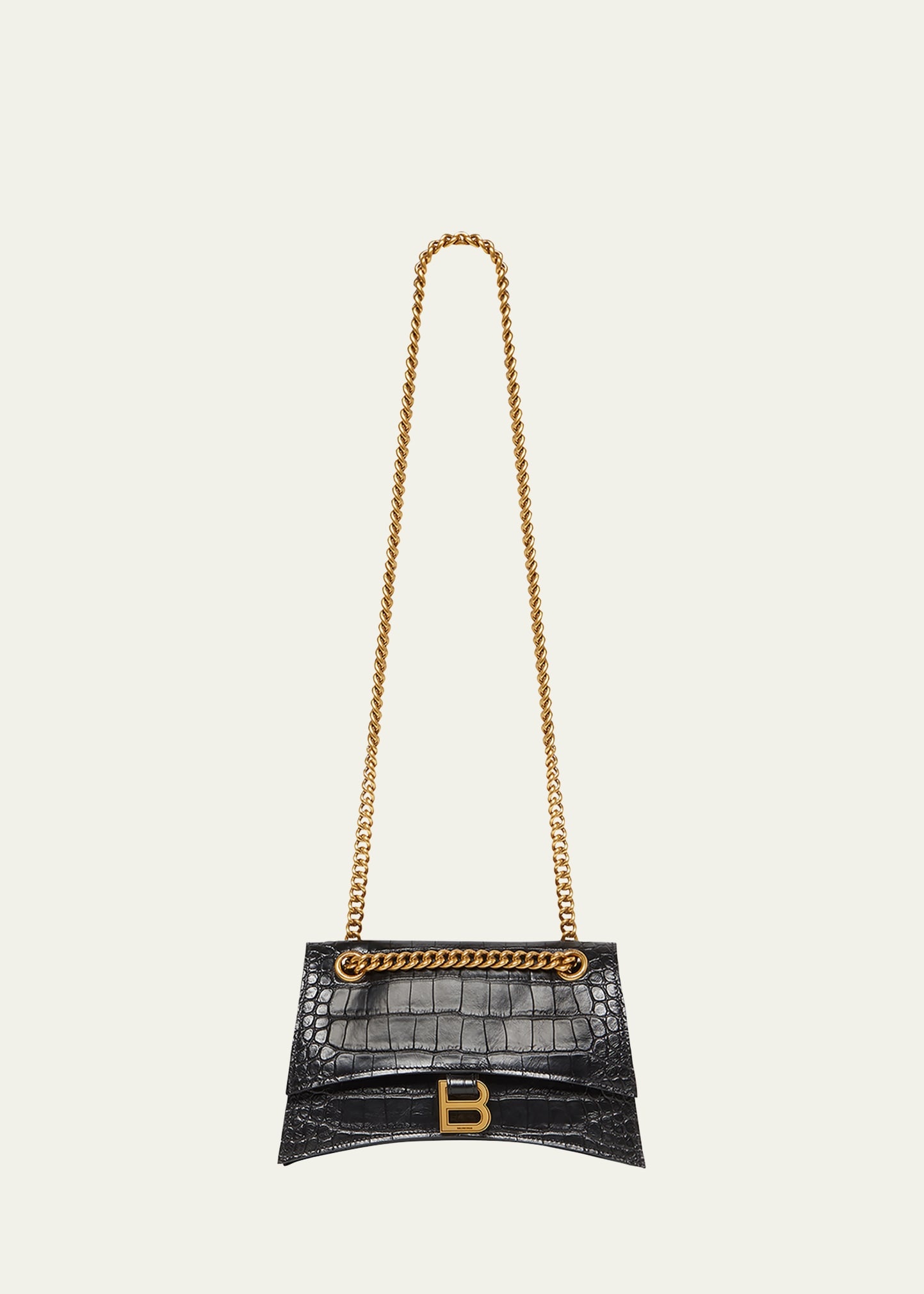 Crush Croc-Embossed Small Shoulder Bag - 1