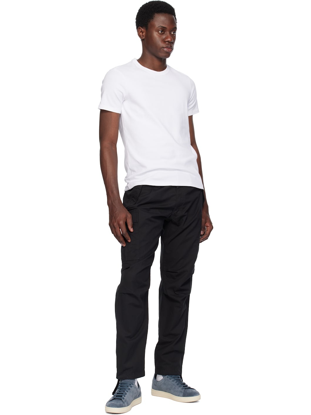 White Cotton Stretch Jersey T-shirt - 4