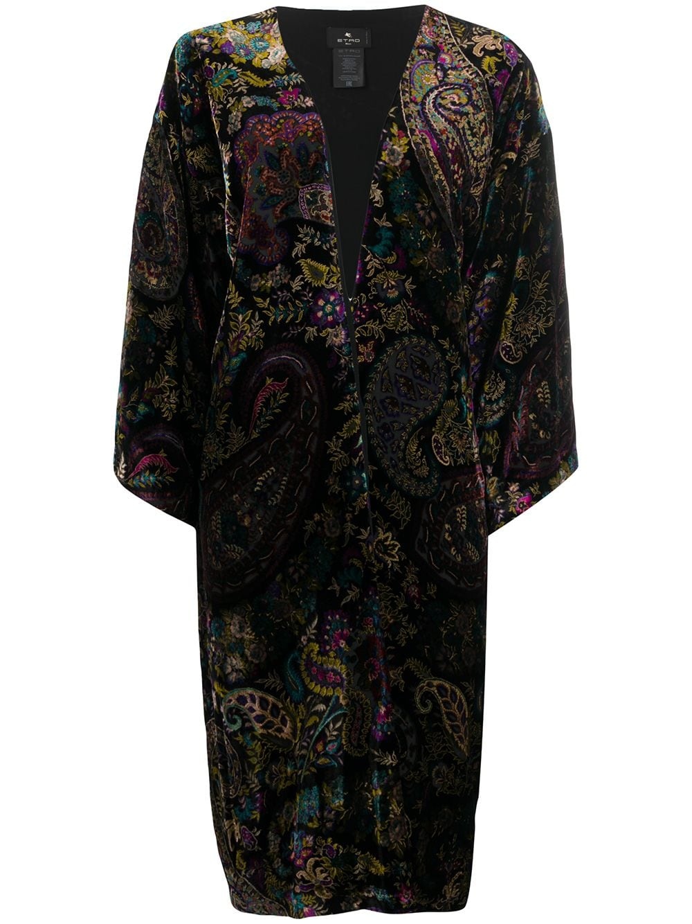 floral paisley print silk single-breasted coat - 1