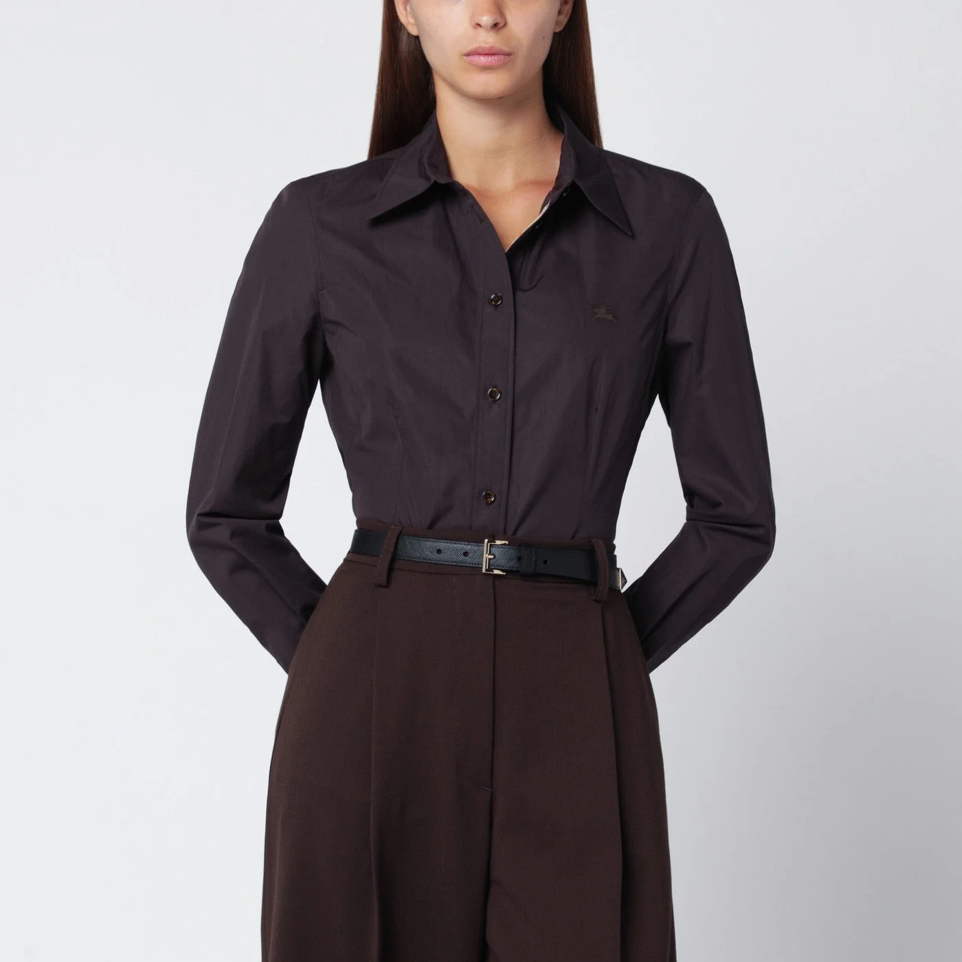 Brown cotton shirt - 1