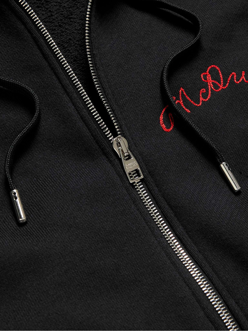 Slim-Fit Logo-Embroidered Loopback Cotton-Jersey Hoodie 5