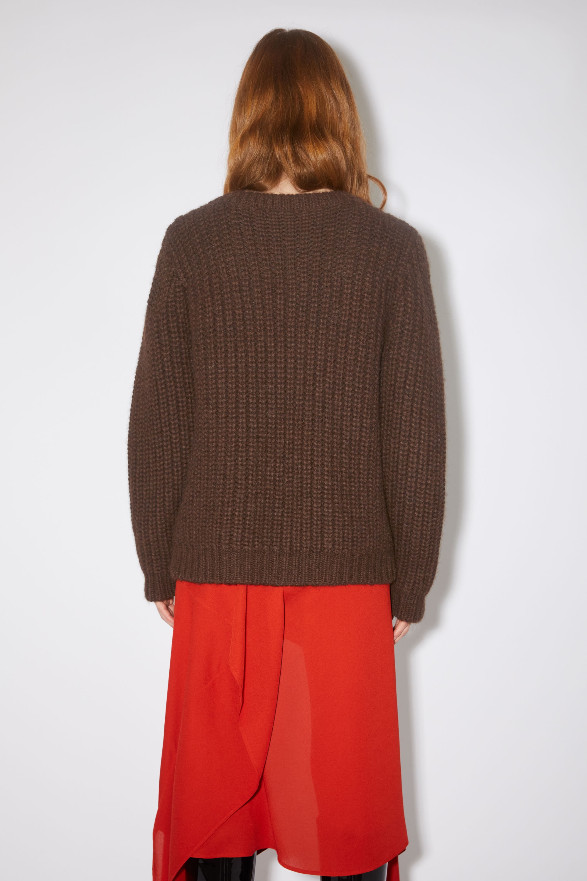 Wool blend jumper - Dark brown - 3