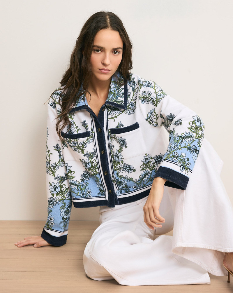 VERONICA BEARD NOVELLE TERRY BUTTON-DOWN SHIRT outlook