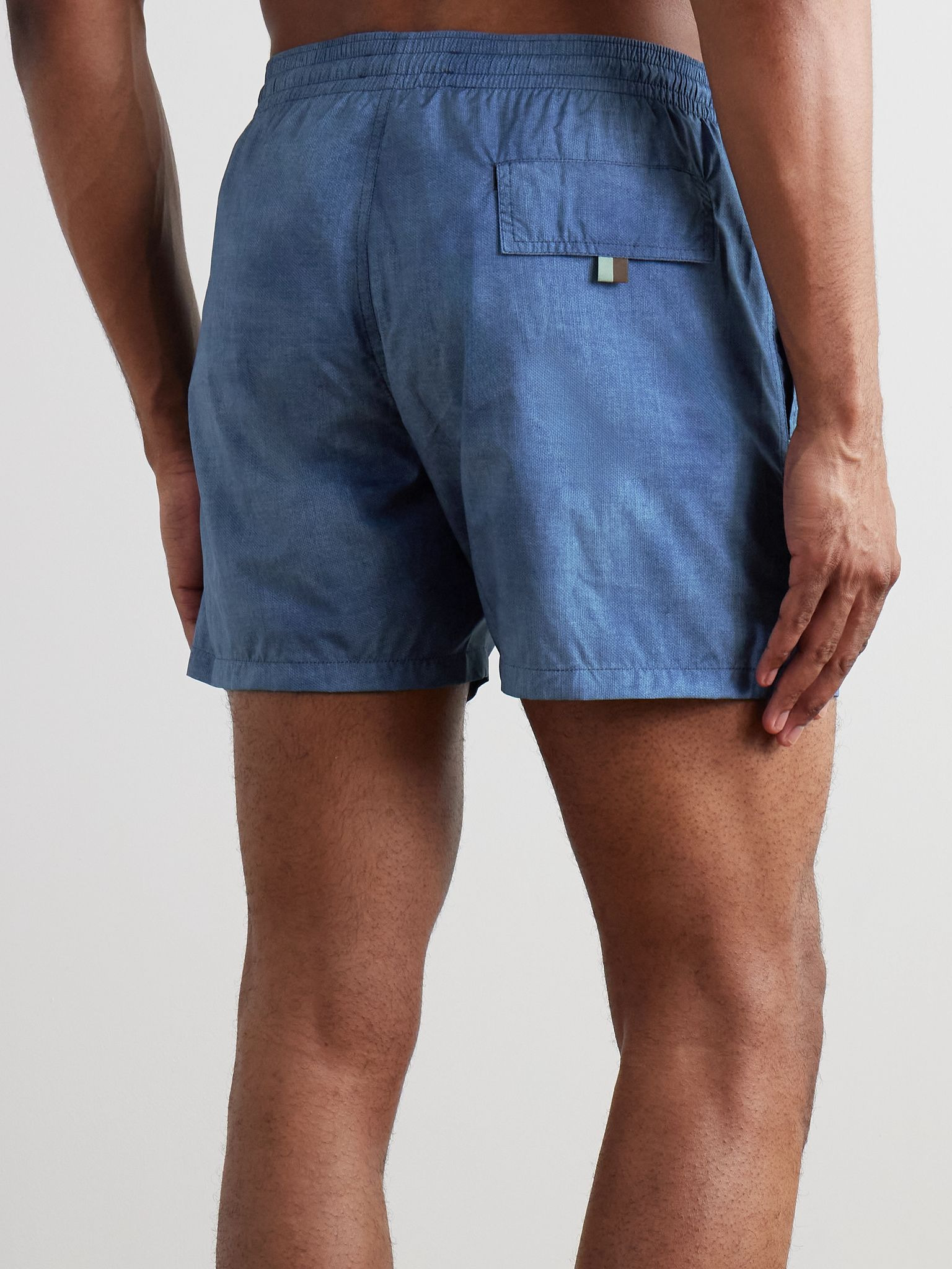Straight-Leg Mid-Length Swim Shorts Blue - 3