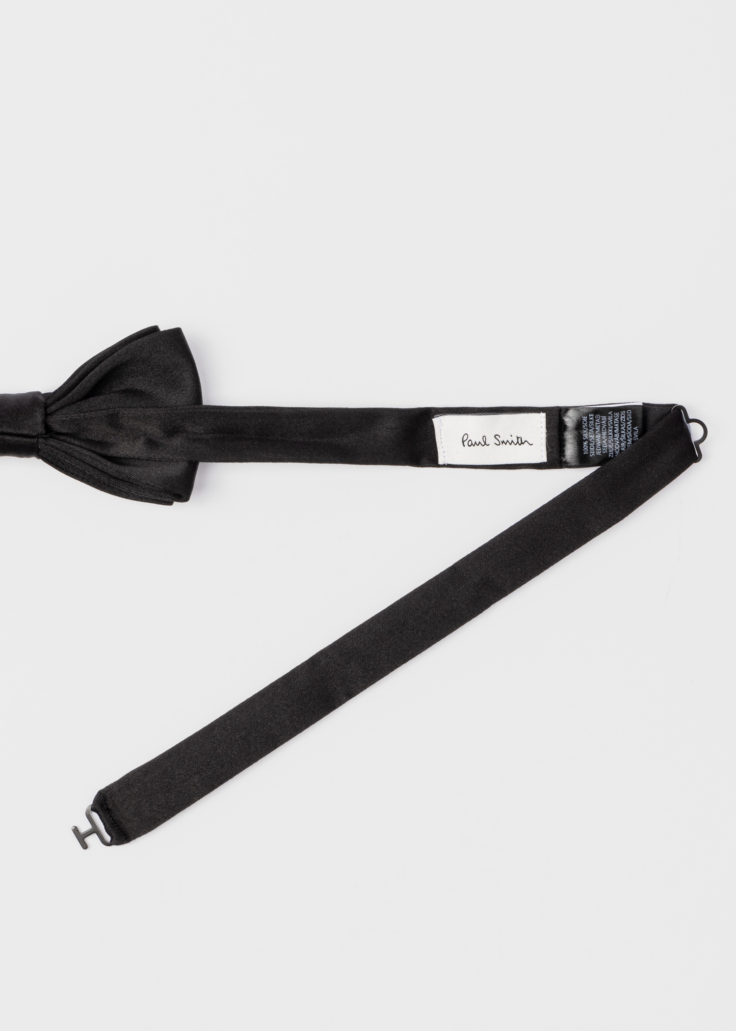 Black Pre-Tied Silk Bow Tie - 2