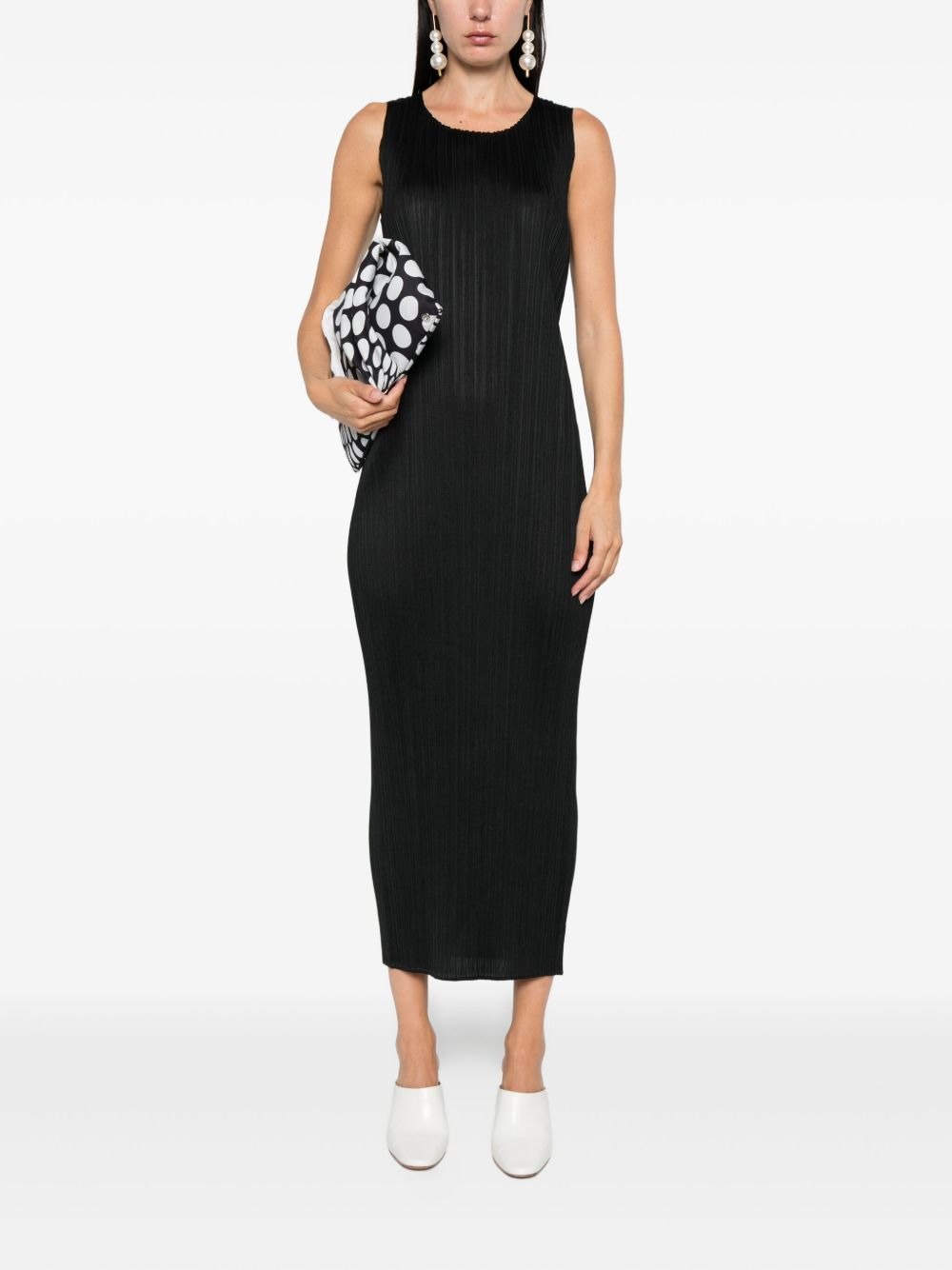 pleated sleeveless midi dress - 2