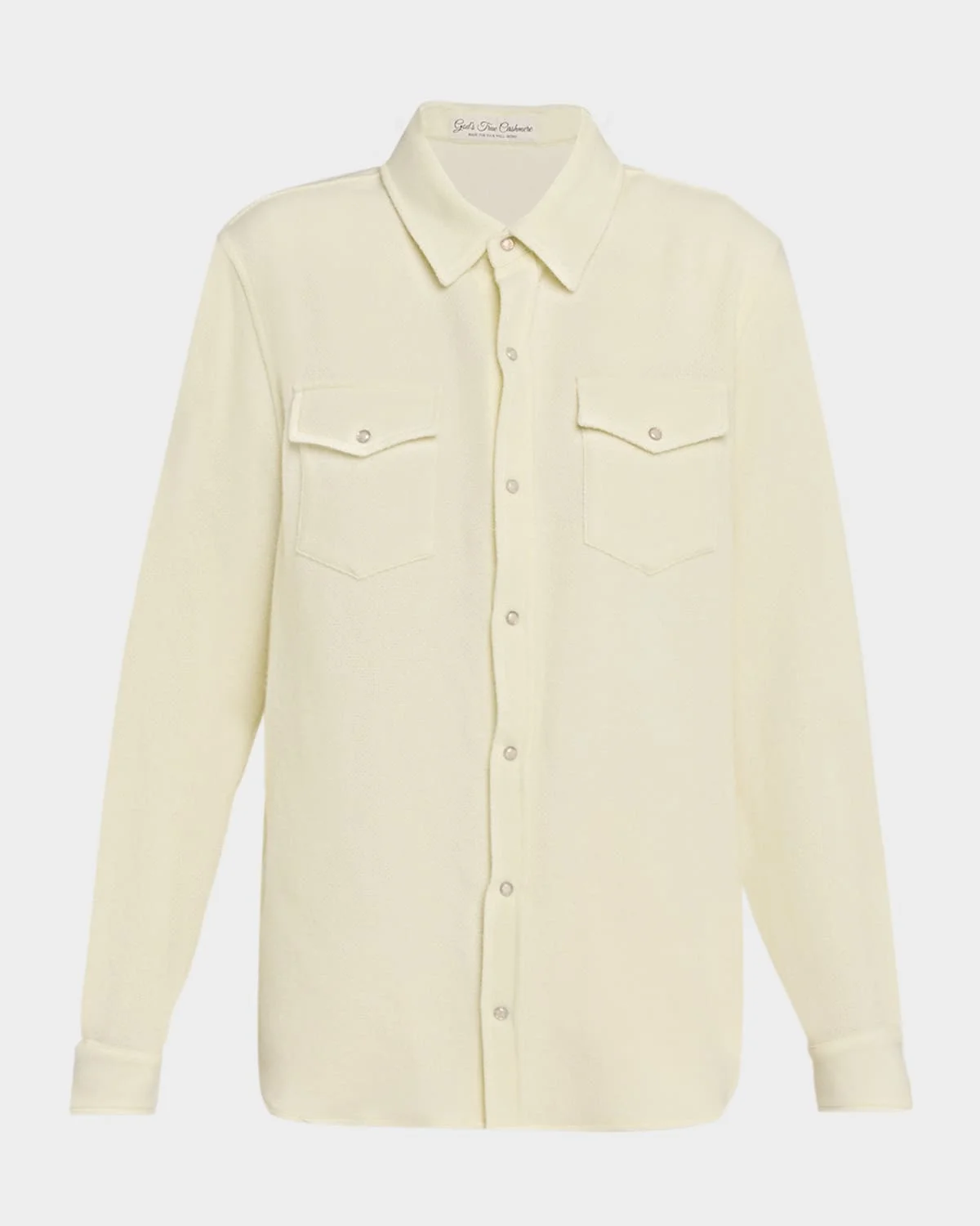Porcelain Solid Cashmere Flannel Shirt - 1