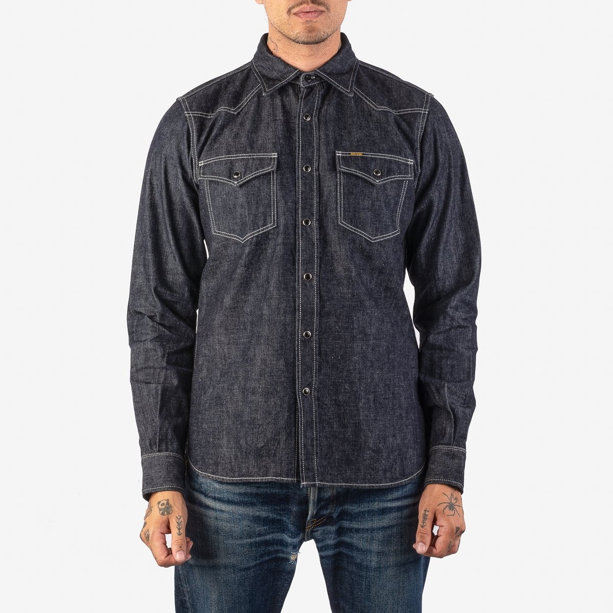 IHSH-320-IND 10oz Selvedge Denim Western Shirt - Indigo - 2