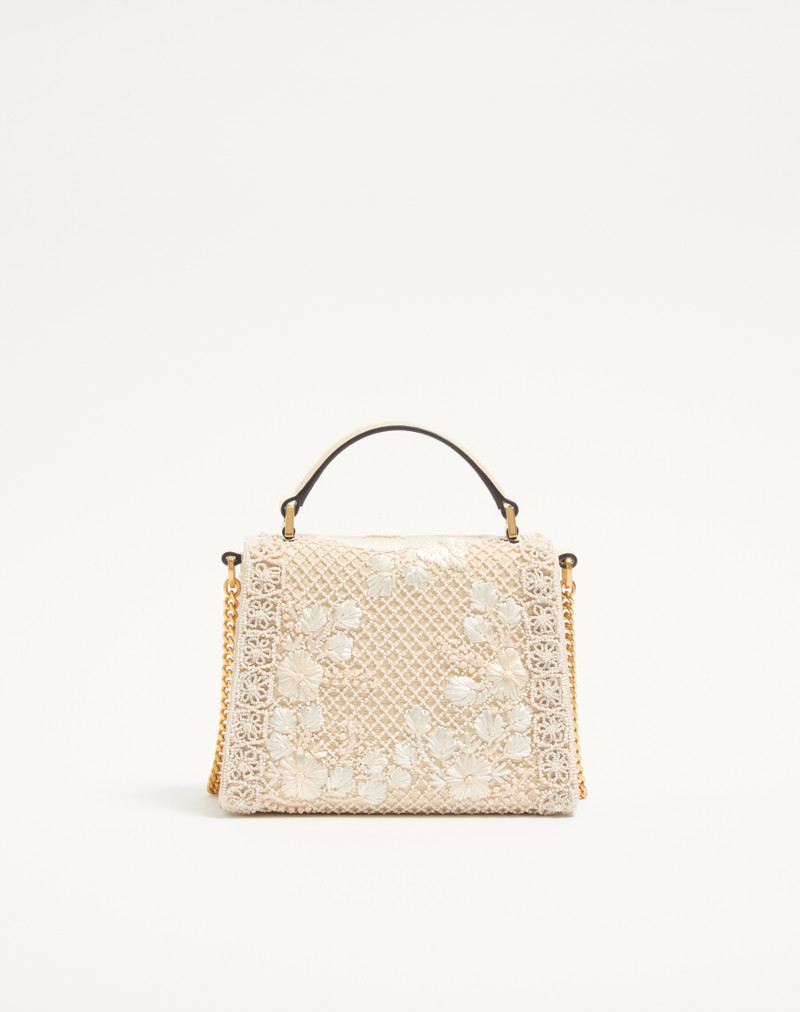 VALENTINO GARAVANI MINI VSLING EMBROIDERED HANDBAG WITH JEWEL LOGO 4