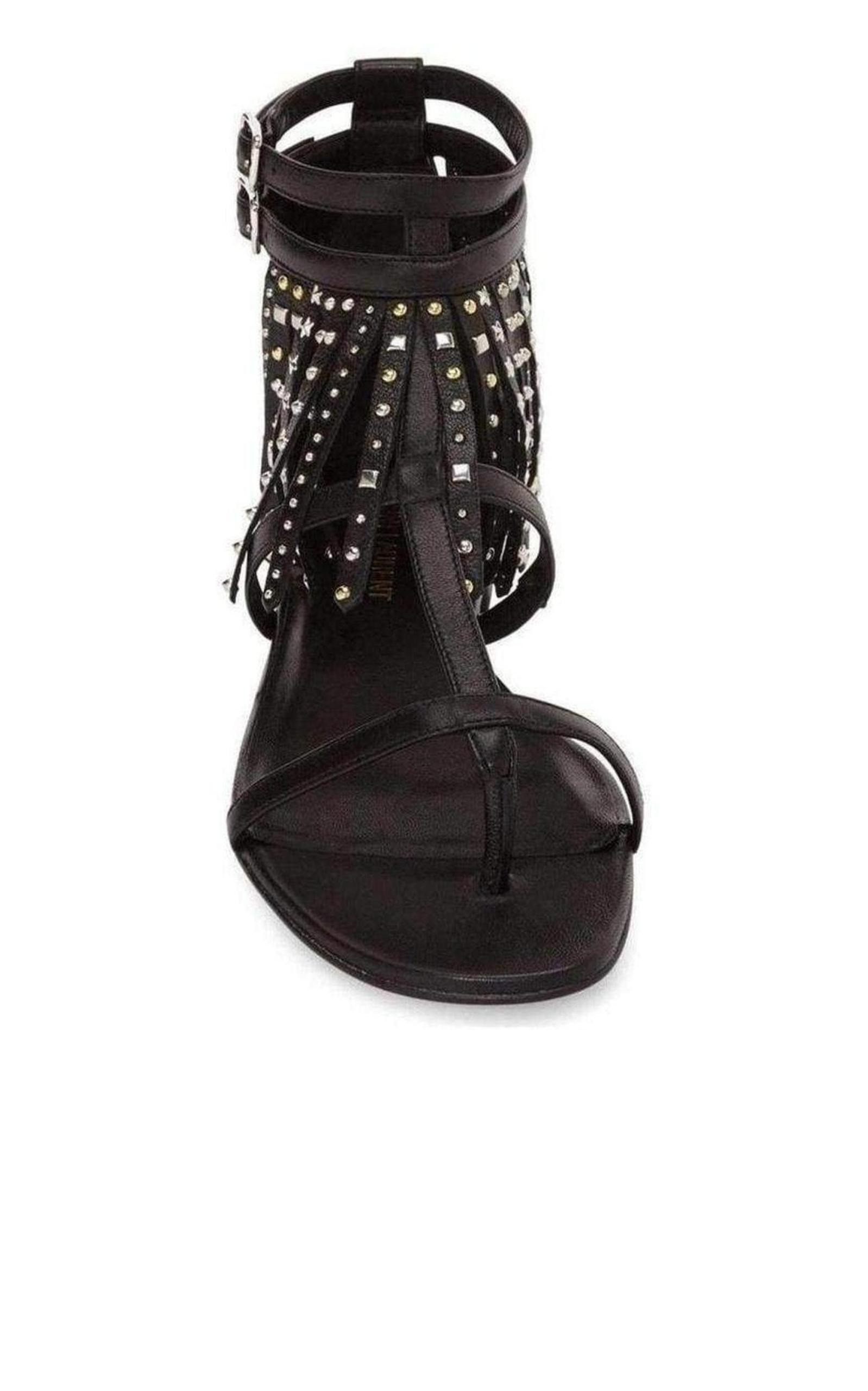 Leather Fringe Sandals - 5