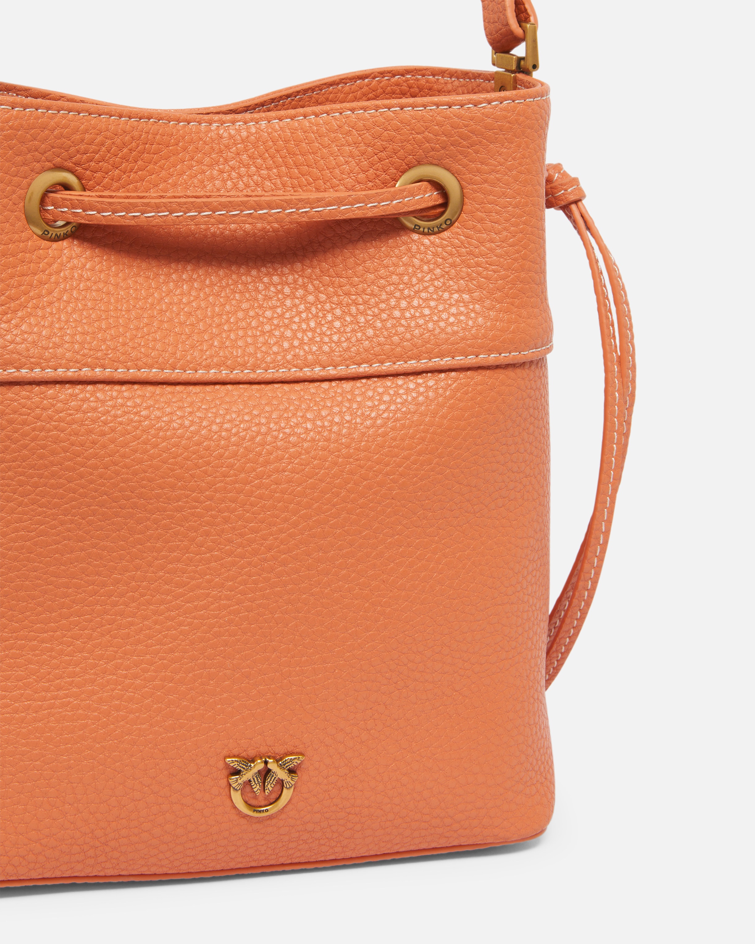 SMALL LEATHER BUCKET BAG WITH SHOULDER STRAP - 3