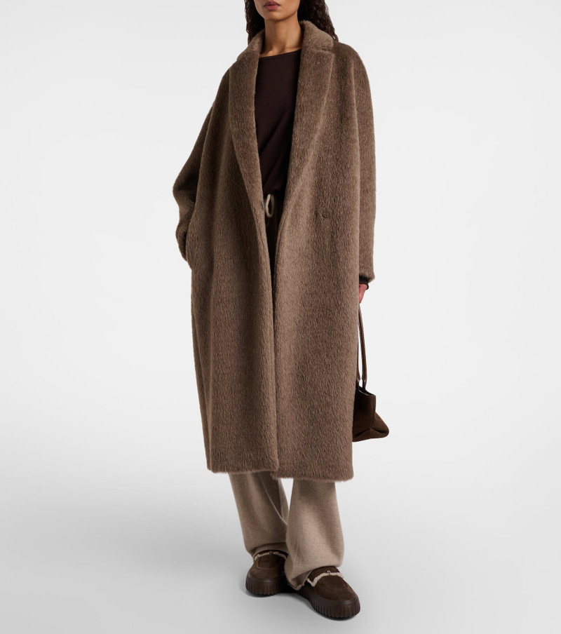 HOGAN HStripes shearling-trimmed platform loafers outlook