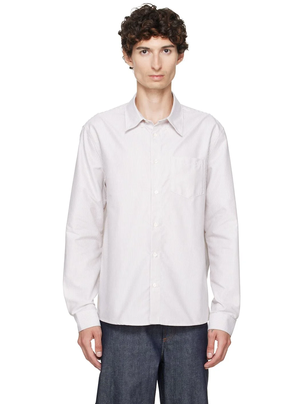 Beige & White New Greg Shirt - 1