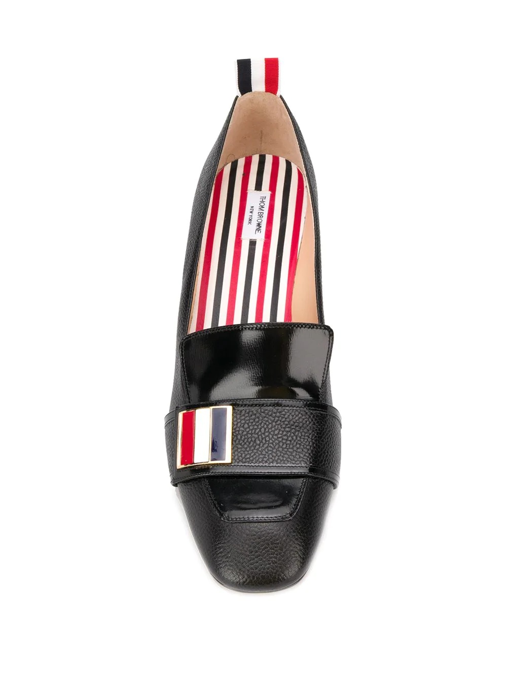 tricolour enamel strap loafers - 4