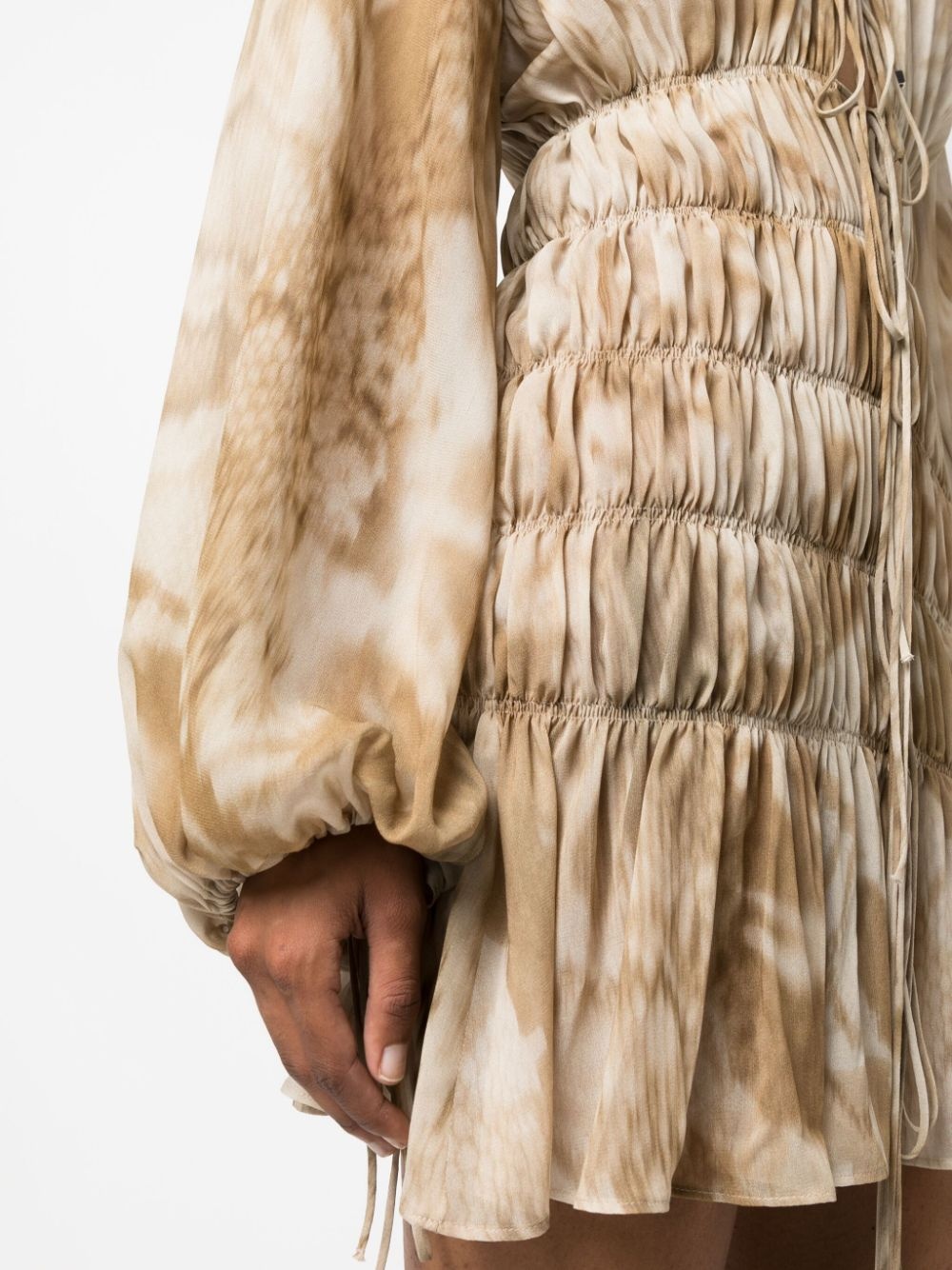 gathered-detailing long-sleeve dress - 5