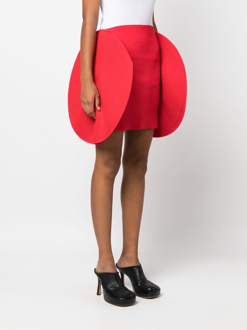 Victoria Beckham Double Layer Slit midi skirt - Red