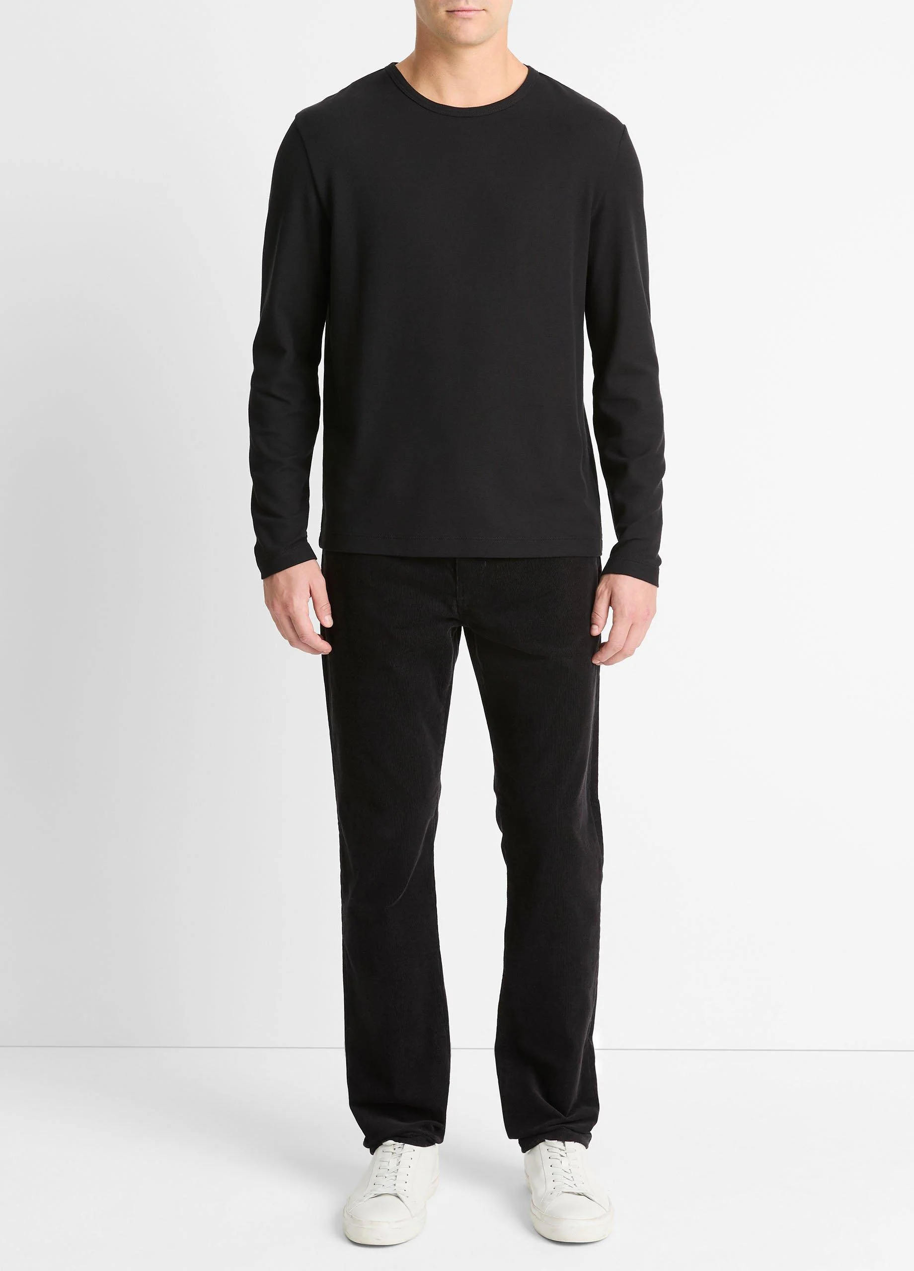 Pima Cotton Piqué Long-Sleeve T-Shirt - 1