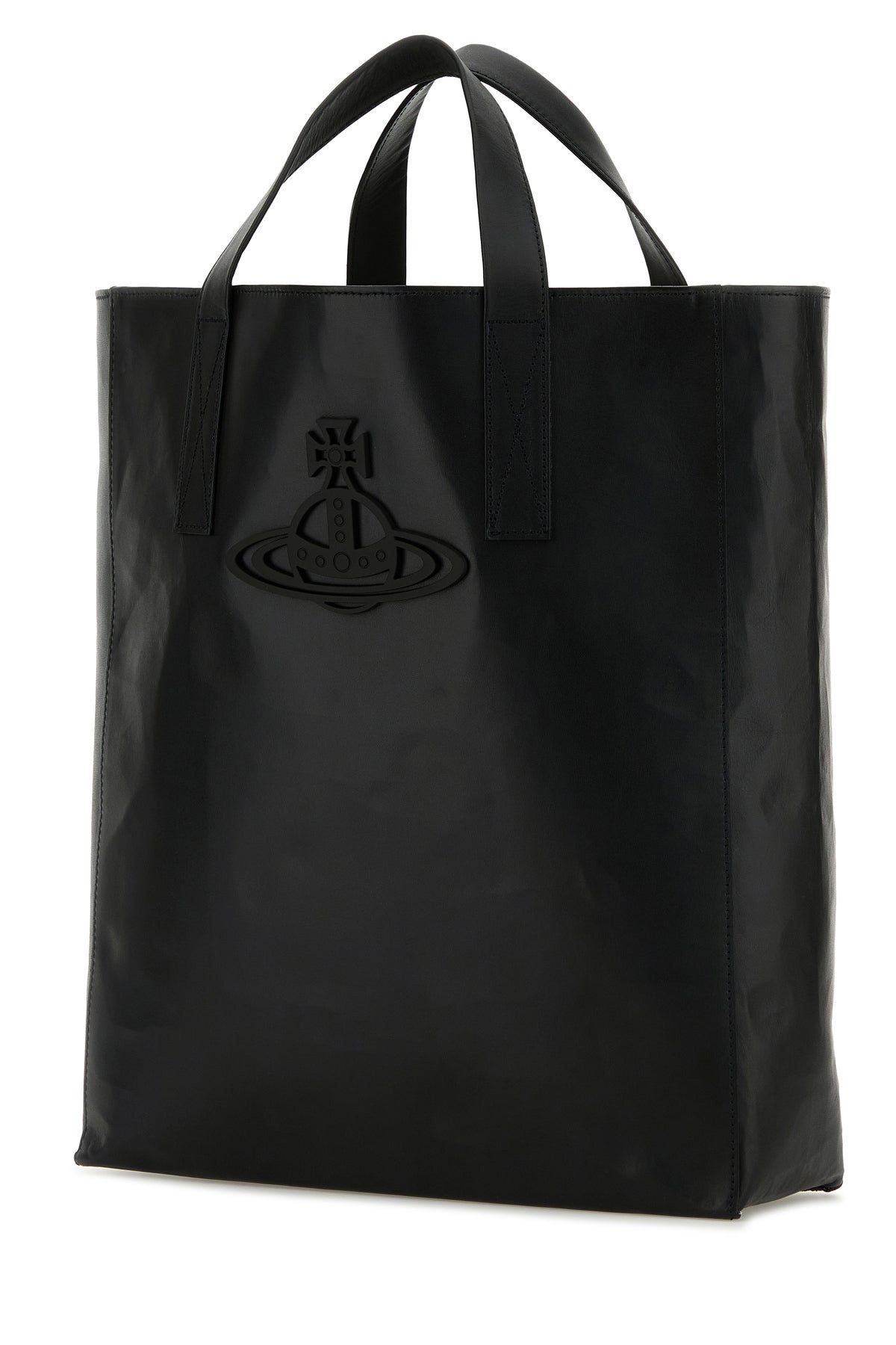 Black leather medium Sarah shopping bag - 2
