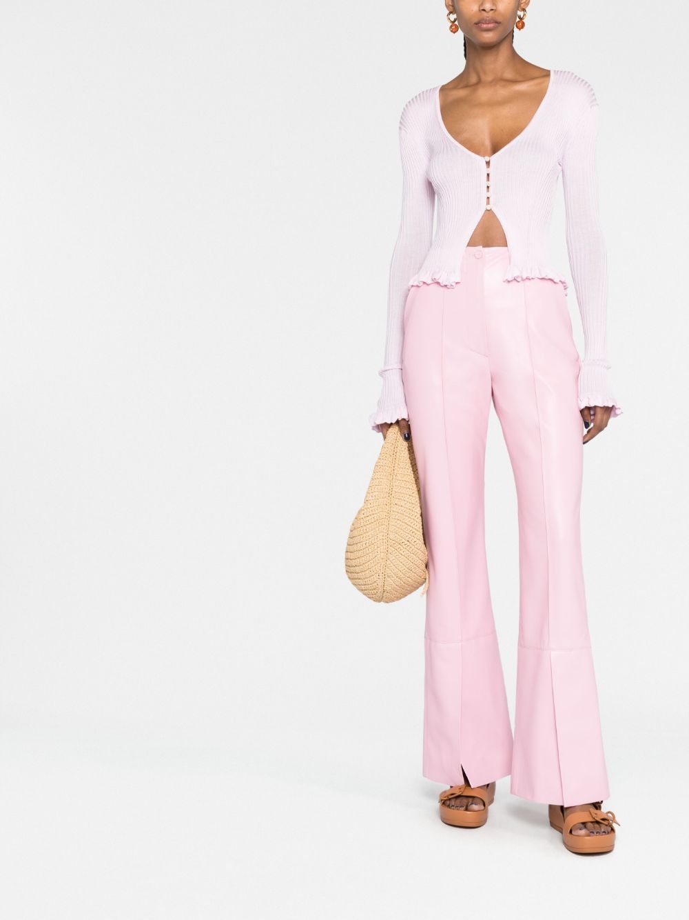 split-hem flared trousers - 2
