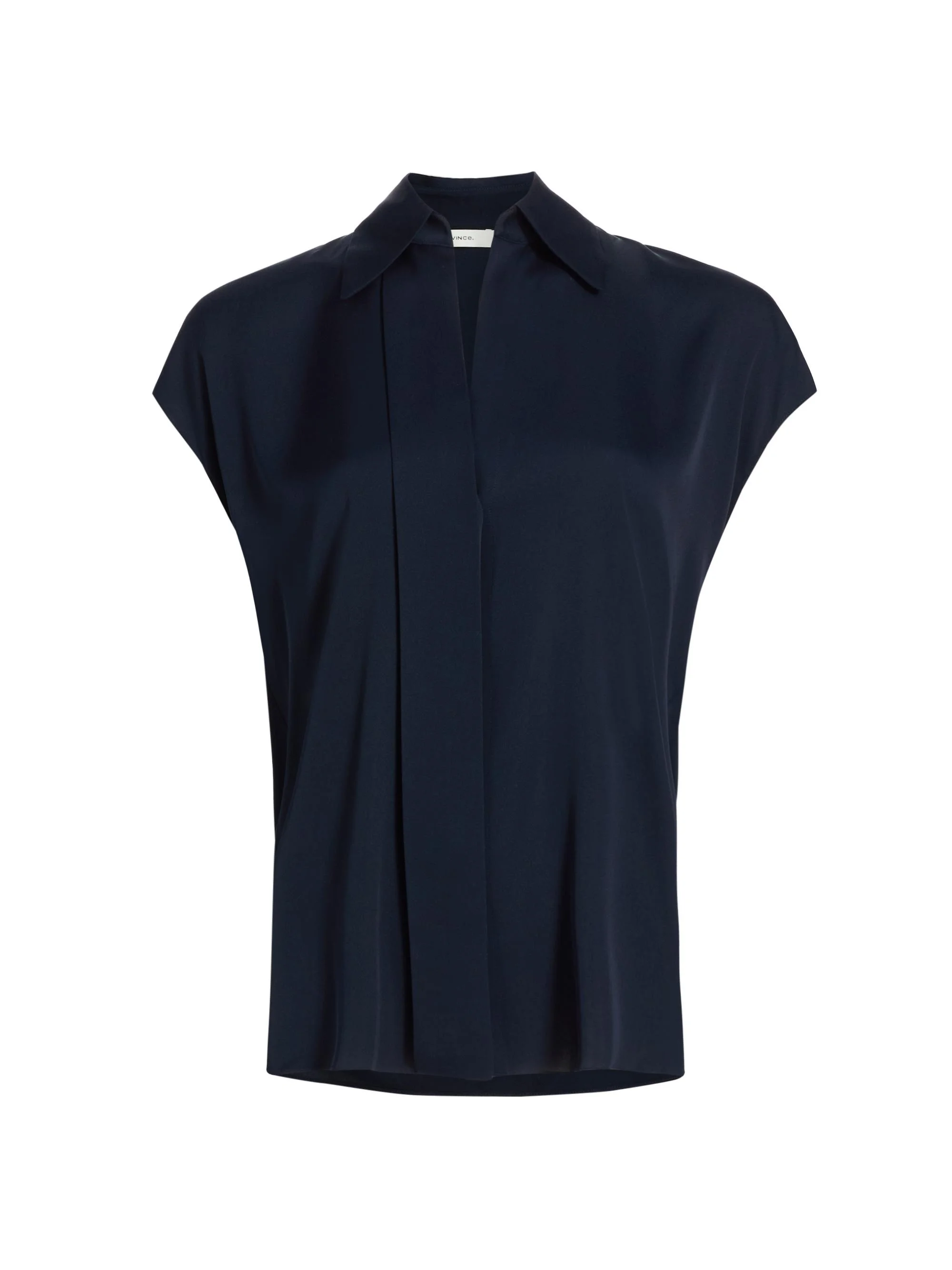 Women's Hidden Placket Cap-Sleeve Blouse - Coastal - 1