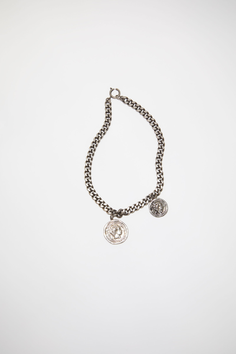 Coin charm necklace - Antique Silver 1