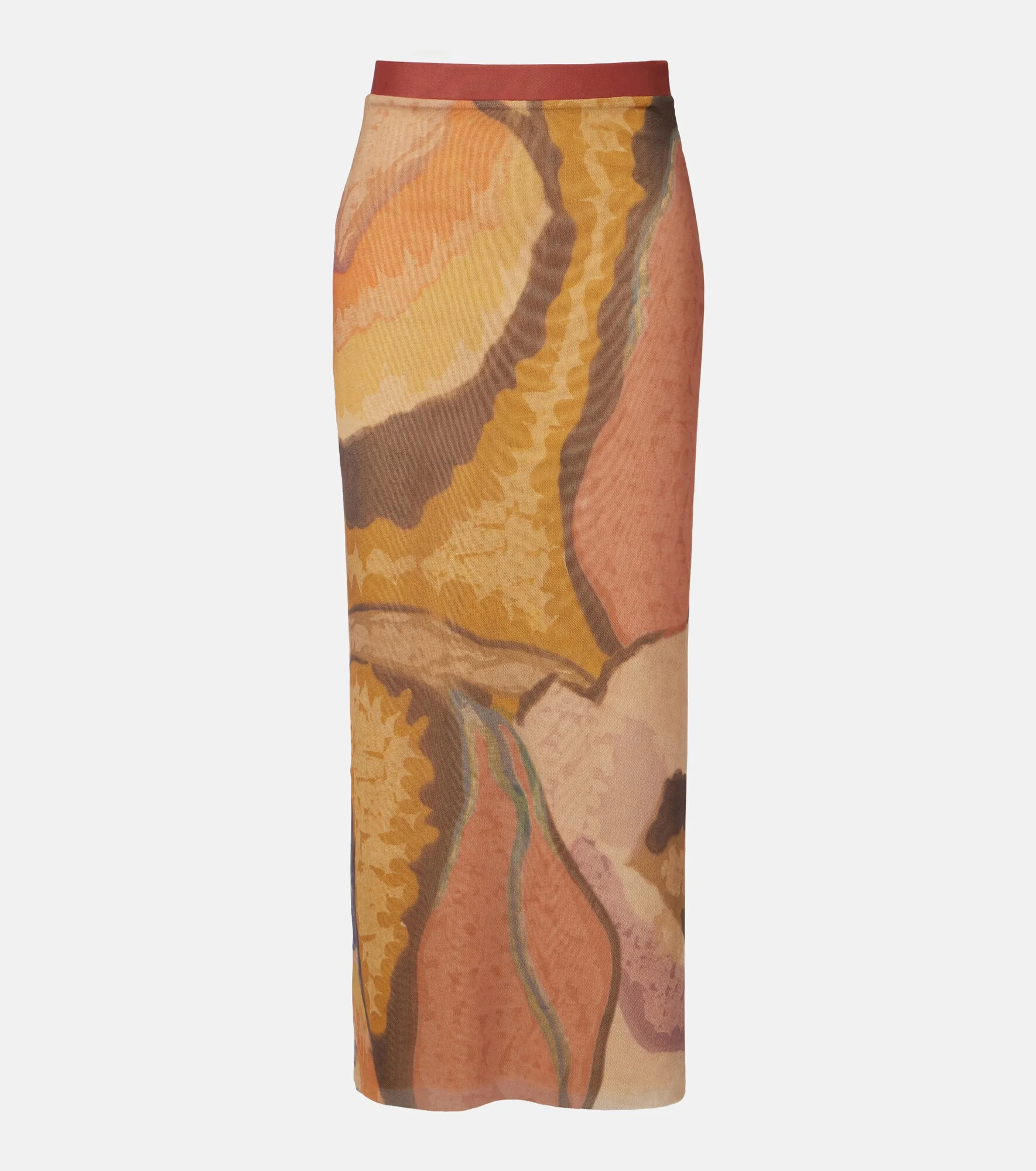 Printed mesh maxi skirt - 1