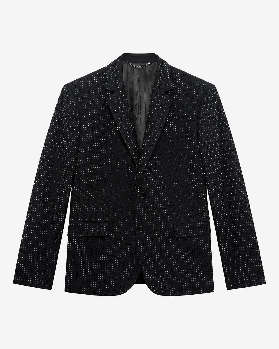 BLACK RHINESTONE JACKET - 1