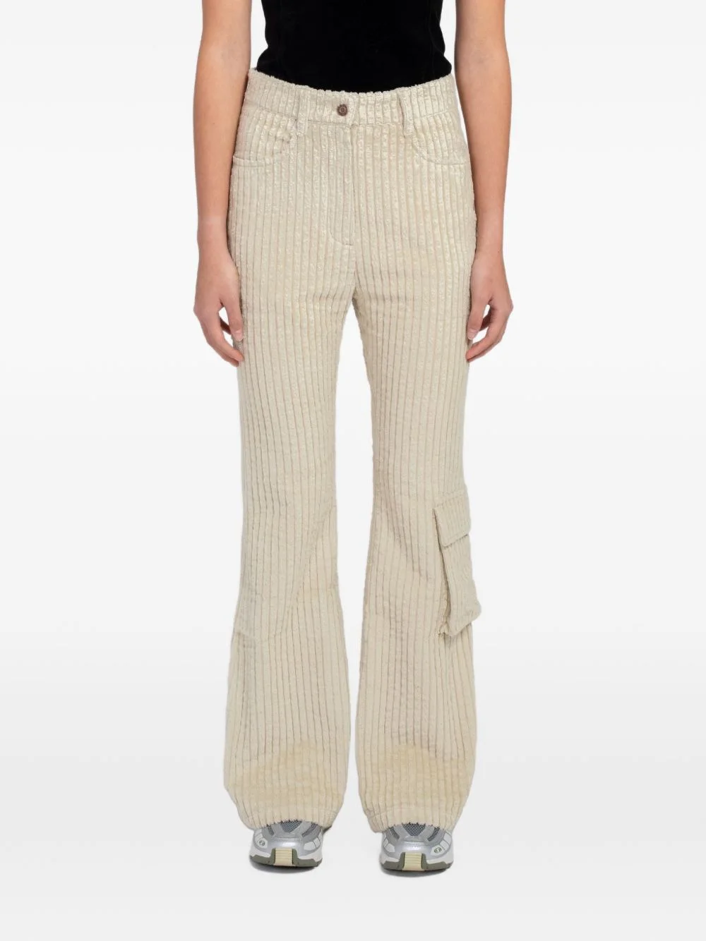 OPEN YY corduroy-texture flared trousers - CORDBOOTBEI | REVERSIBLE