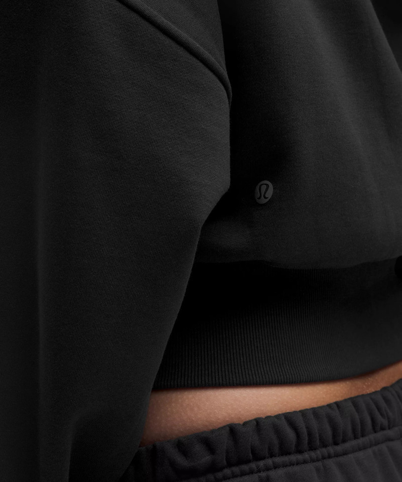 French Terry Cropped Full-Zip Hoodie 6