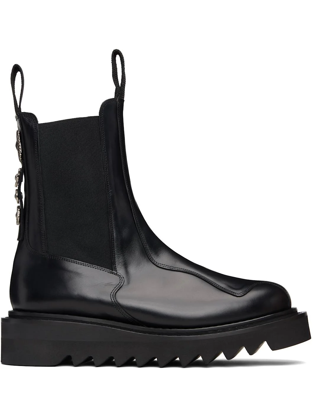 SSENSE Exclusive Black Hard Leather Chelsea Boots - 1