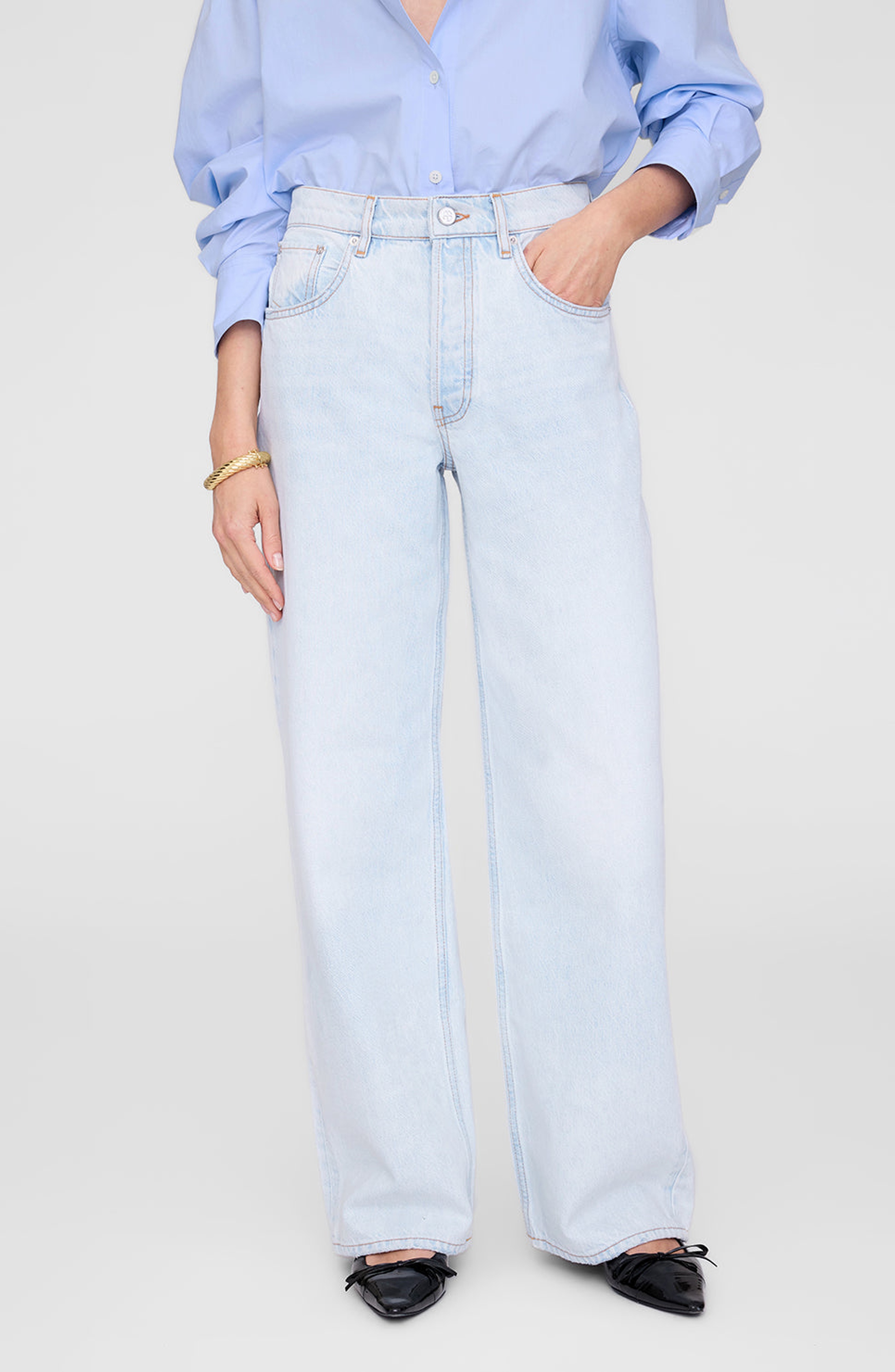 ANINE BING Manon Jean in Ultra Bleached Blue at Nordstrom - 1