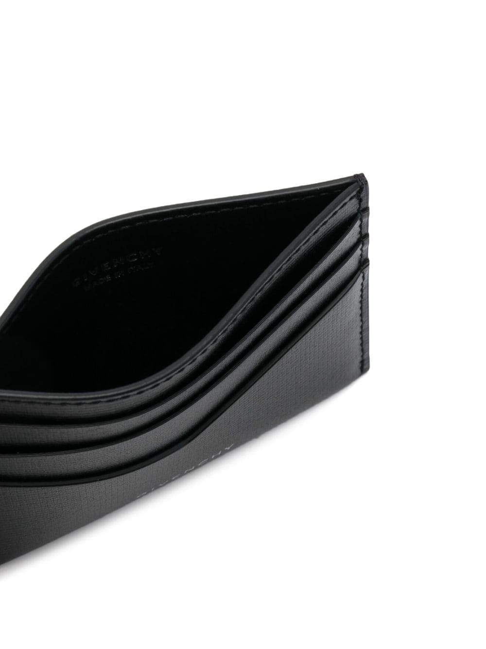 logo-print textured-leather wallet - 3