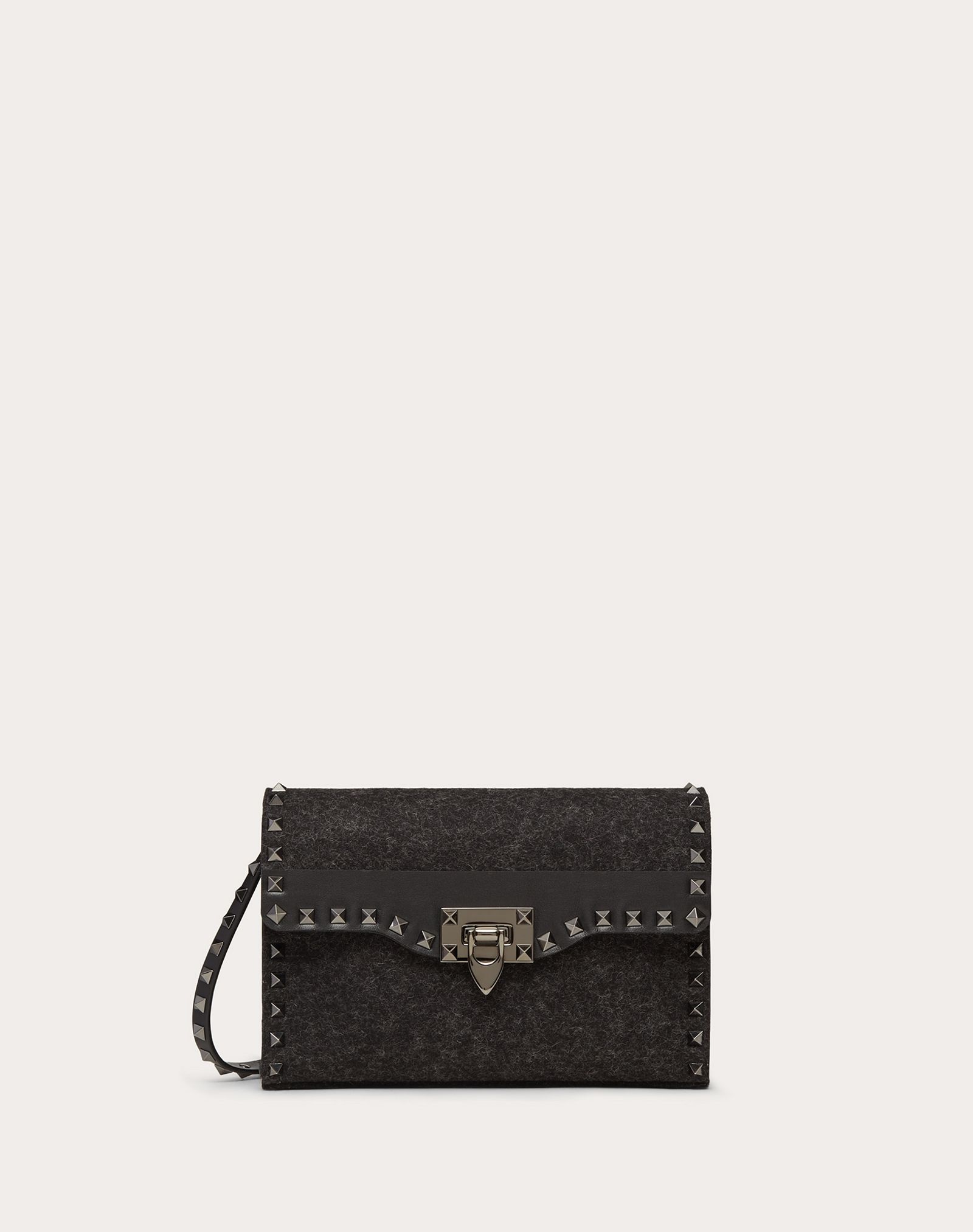 Small Rockstud Felt Crossbody Bag - 1