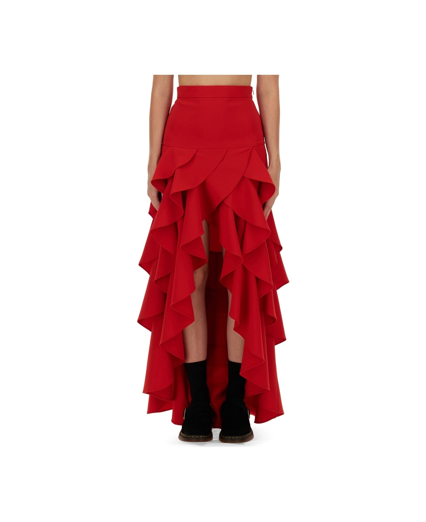 スカート Moschino FW24 CREPE SKIRT WITH RUFFLES (01045424 0115) Moschino Crepe Skirt With Ruffles | italist | REVERSIBLE