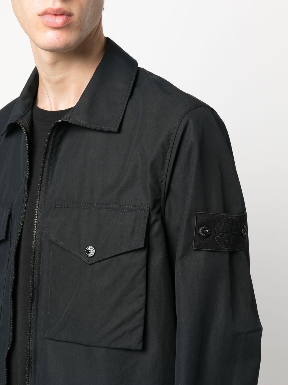 Compass-patch shirt jacket - 5