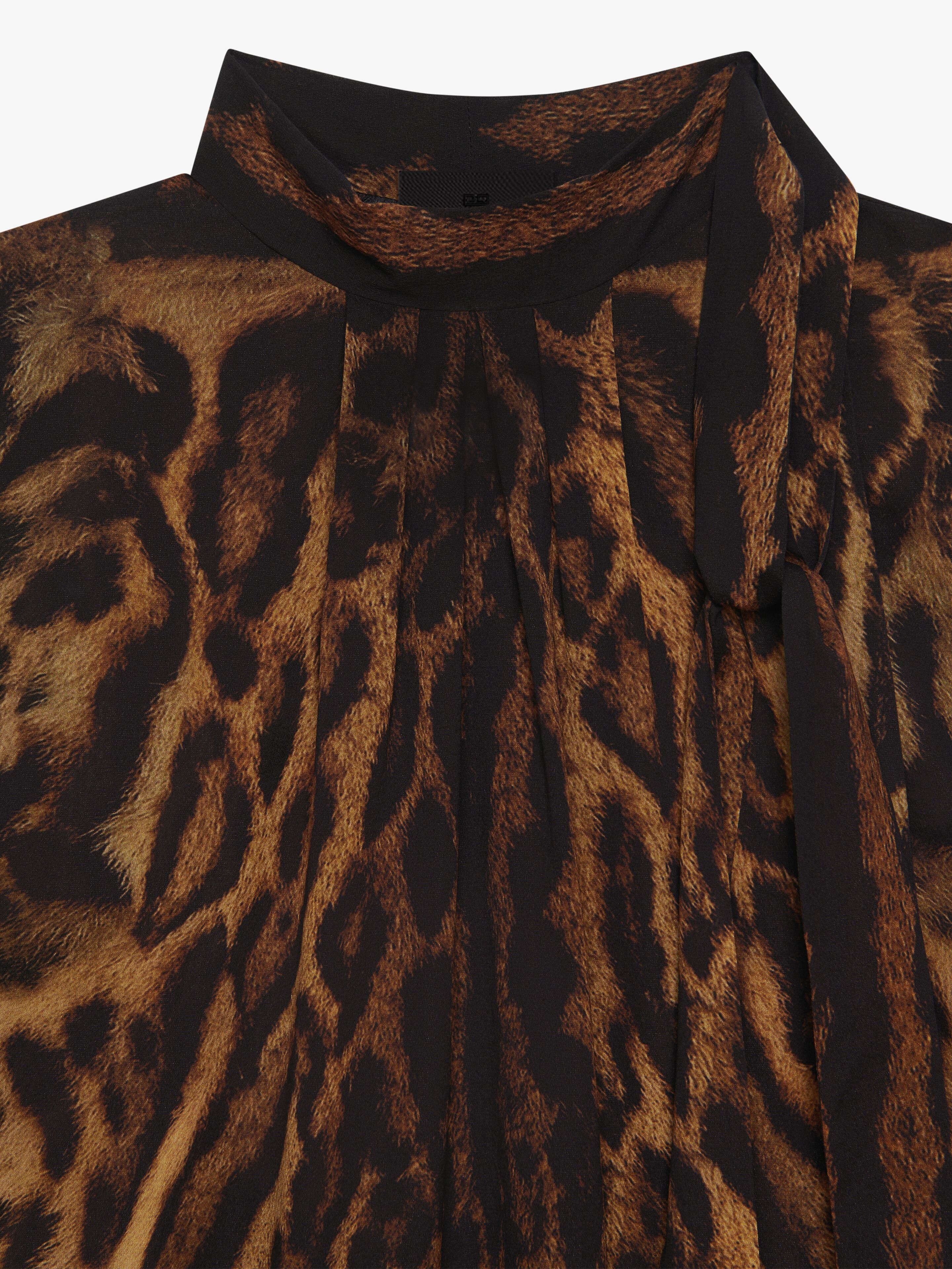 BLOUSE WITH LAVALIERE IN LEOPARD PRINT SILK GEORGETTE - 5