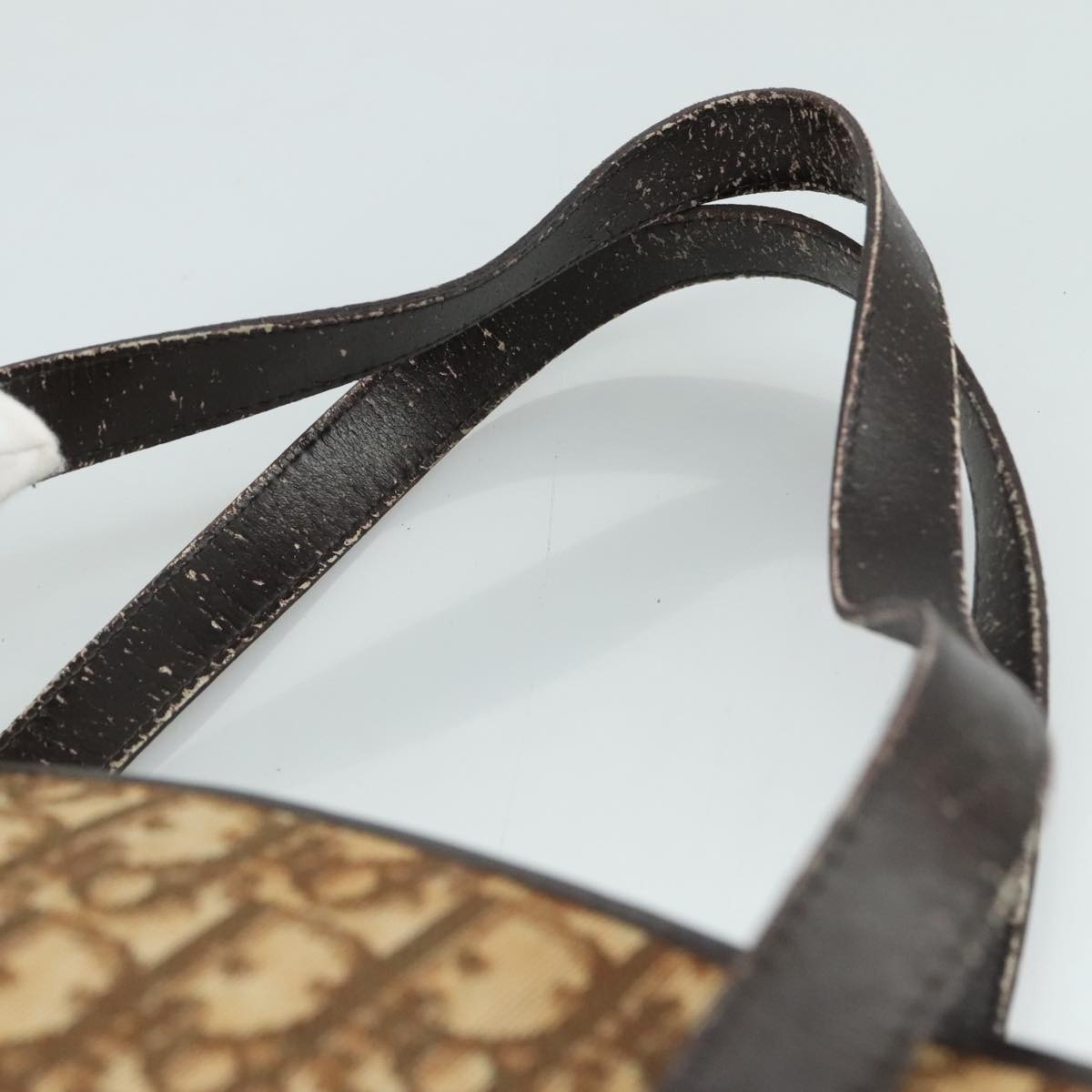 DIOR Trotter Canvas Hand Bag Beige Brown Gold - 8