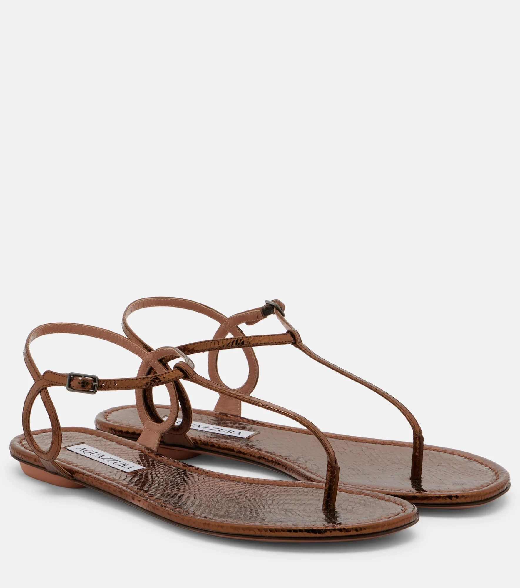 Almost Bare snake-effect leather sandals - 1