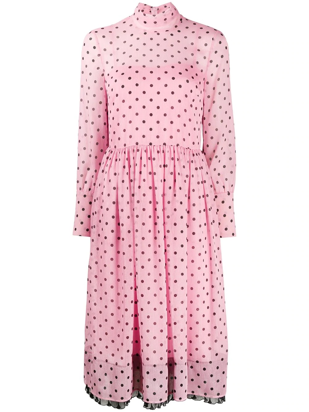 light crepe lamé polka dot dress - 1