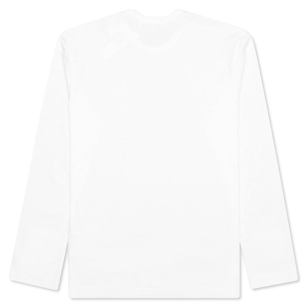 COMME DES GARCONS PLAY STACKED HEART L/S T-SHIRT - WHITE - 2