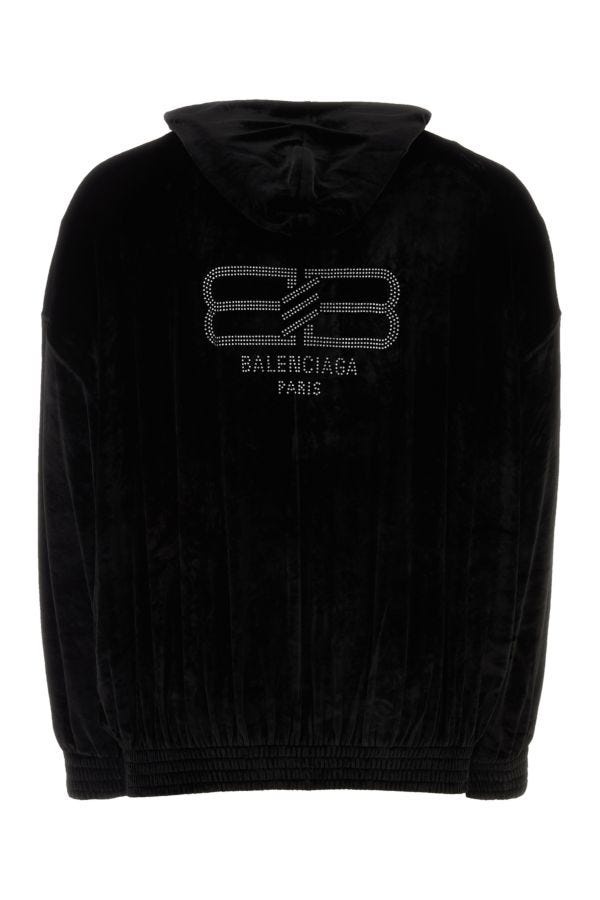 Black velvet oversize sweatshirt - 3