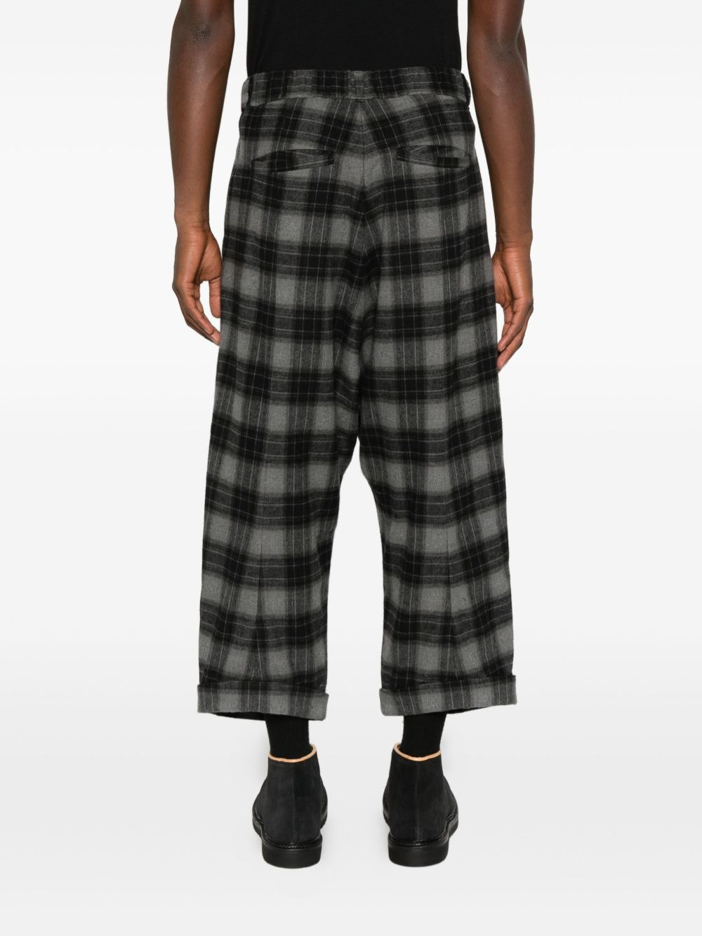 plaid-pattern trousers - 4