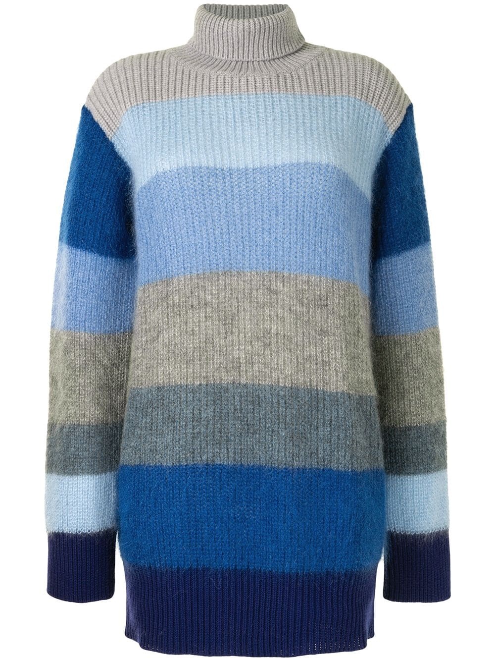 striped turtleneck jumper - 1