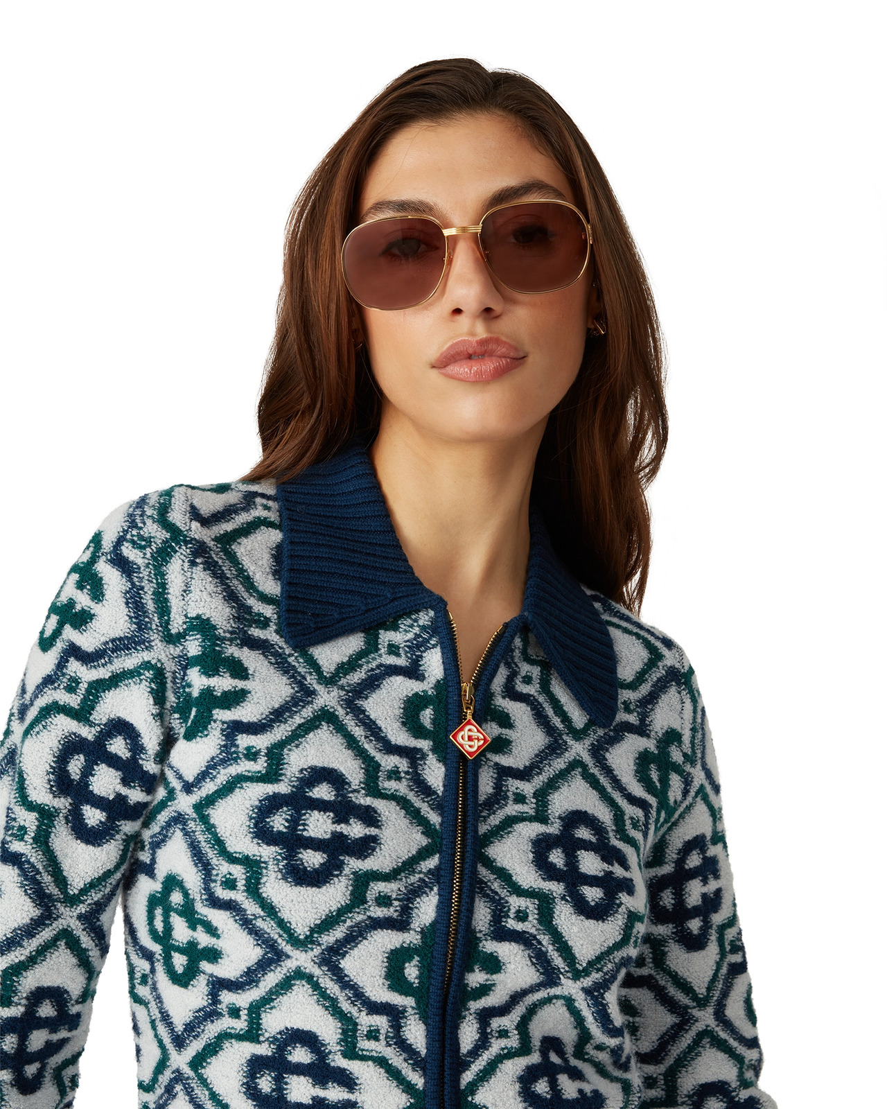 Monogram Knit Zip Jumper | Casablanca Paris - 5