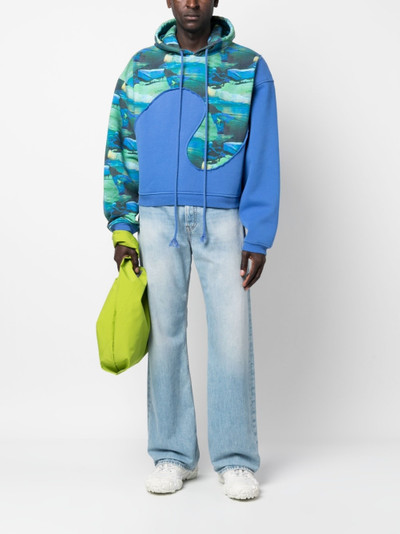 ERL abstract-print long-sleeved hoodie outlook