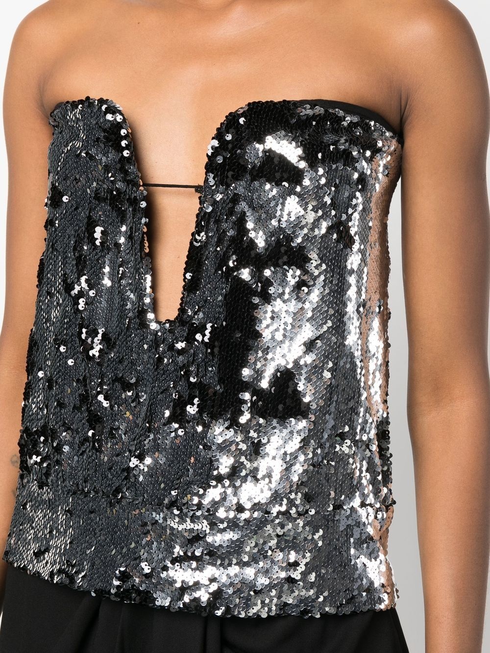 sequin-embellished plunge top - 5