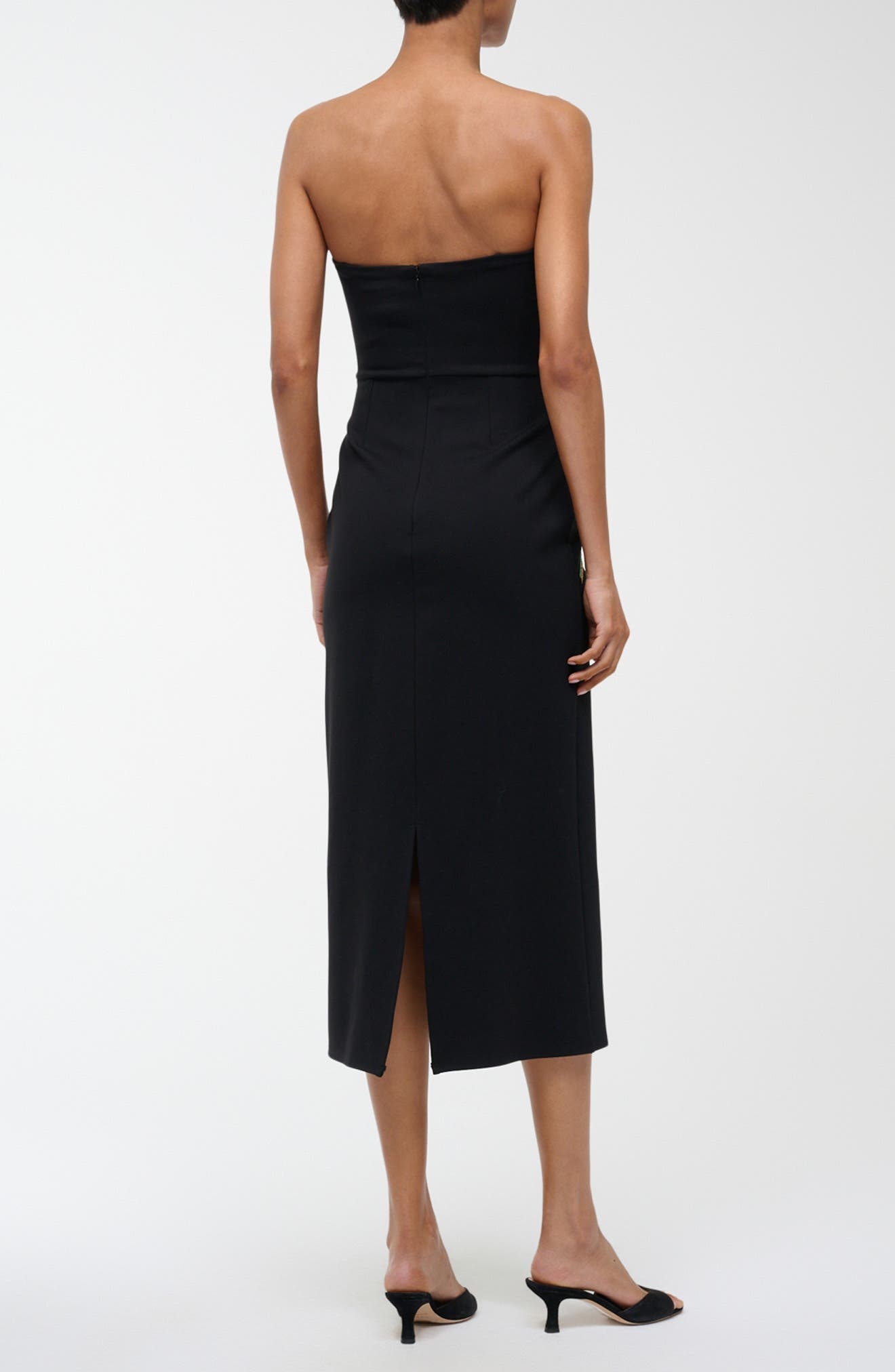 STAUD Brooke Floral Beaded Strapless Cocktail Dress in Dahlia Daydream Black at Nordstrom - 2
