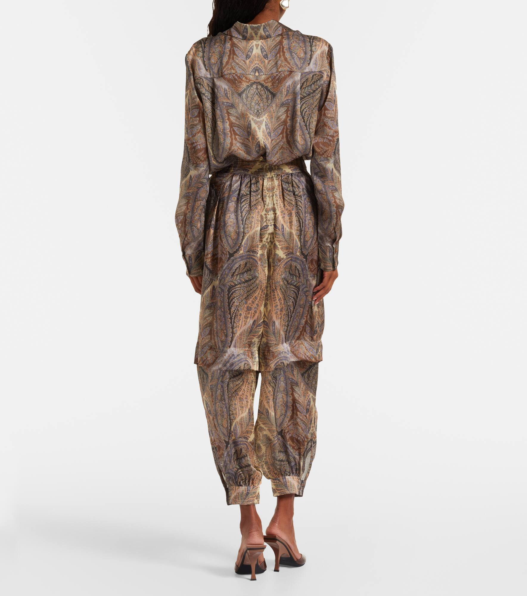 Hypnotic paisley silk wide-leg pants - 3